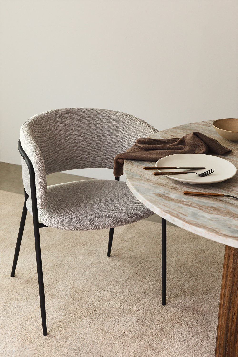 Pack de 2 chaises de salle à manger rembourrées Nalon, image de la galerie 1