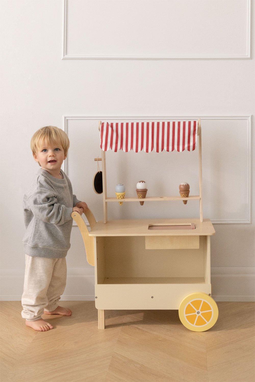 Chariot à glaces en bois pour enfants Dijonay, image de la galerie 1