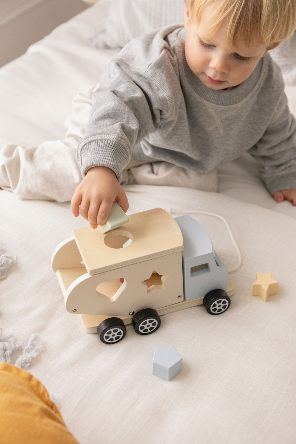 Jouet En Bois Train Magnolia Hearth & Hand - Pour Enfant Dès 1,5 An - Wagon En Bois Naturel