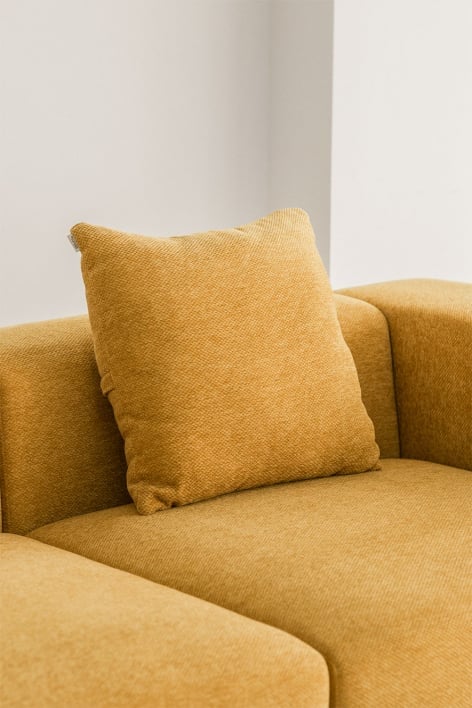 Coussin carré (50x50 cm) Bruna - Tissu Chenille Moutarde