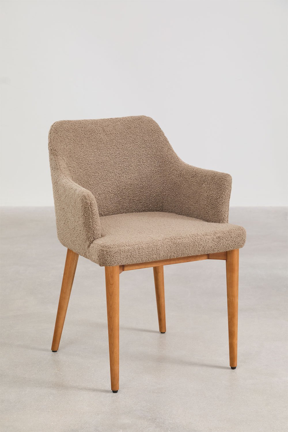 Chaise de salle à manger avec accoudoirs en peau de mouton Banfil, image de la galerie 1
