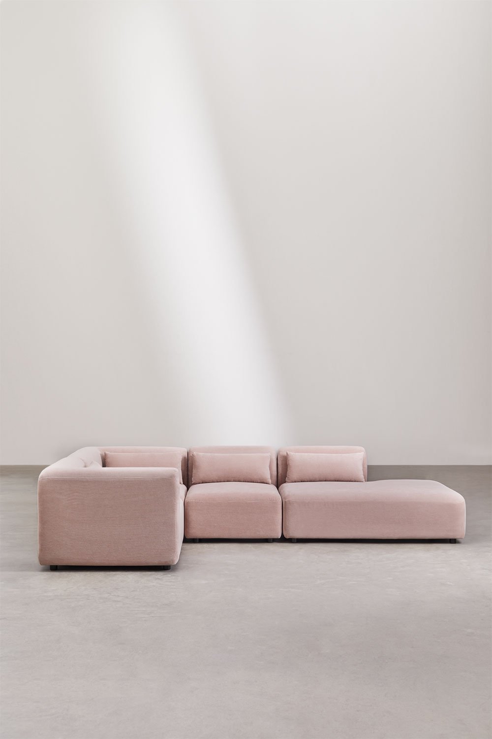 Canapé d'angle modulaire 4 pièces Fogler avec méridienne droite, image de la galerie 3