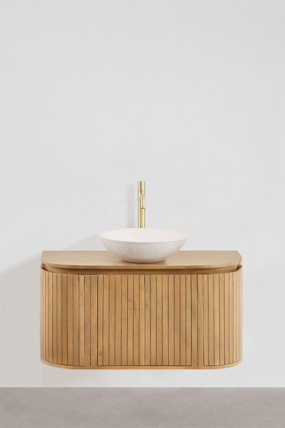 Ensemble de meuble de salle de bain en bois de manguier Analis, image de la galerie 2