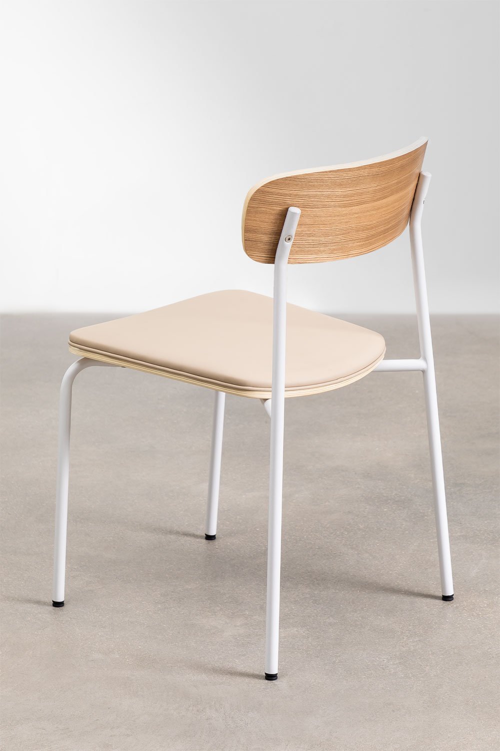 Chaise de salle à manger empilable en fer et bois Wilpier, image de la galerie 5