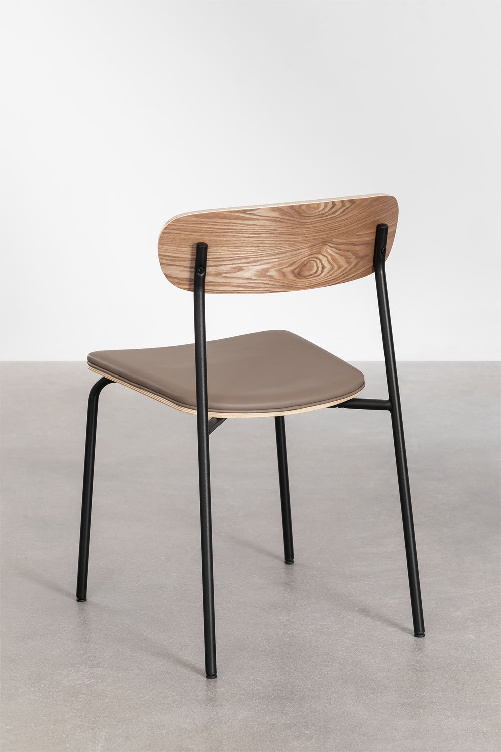 Pack de 2 chaises de salle à manger empilables en fer et bois Wilpier, image de la galerie 4