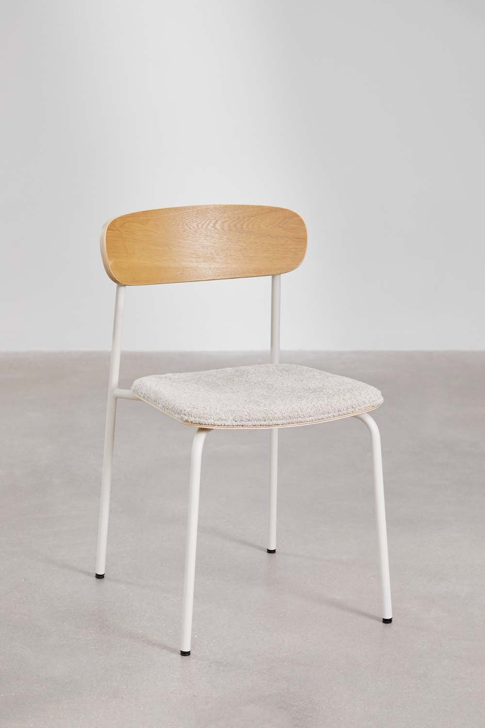 Pack de 2 chaises de salle à manger empilables en fer et bois Wilpier, image de la galerie 3