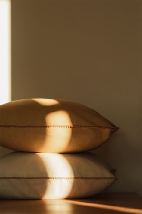 Coussin carré en coton (45x45 cm) Marmai - Jaune Mimosa