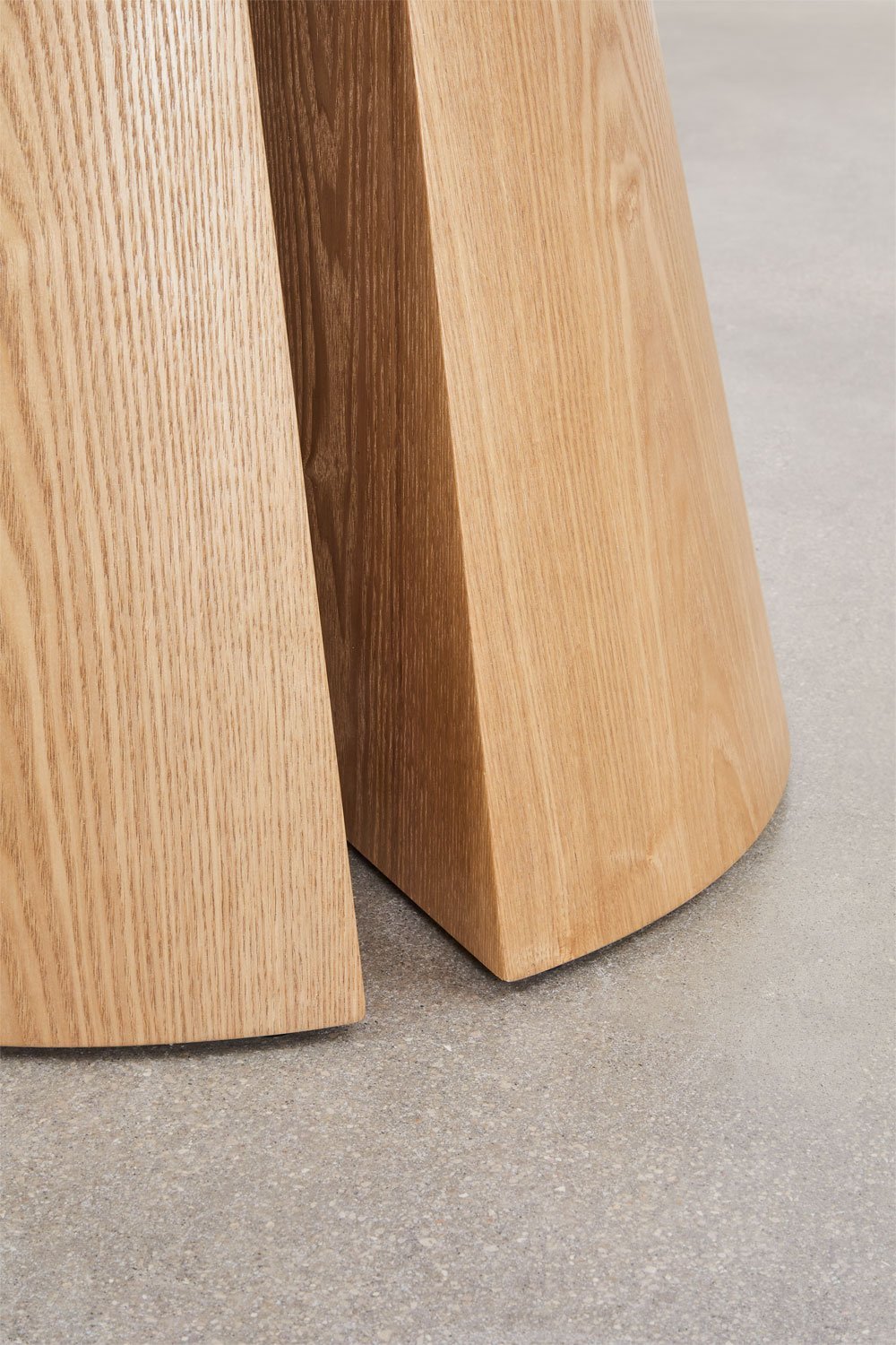 Table de salle à manger ronde Ø120 cm en MDF et placage de frêne Agnes, image de la galerie 6