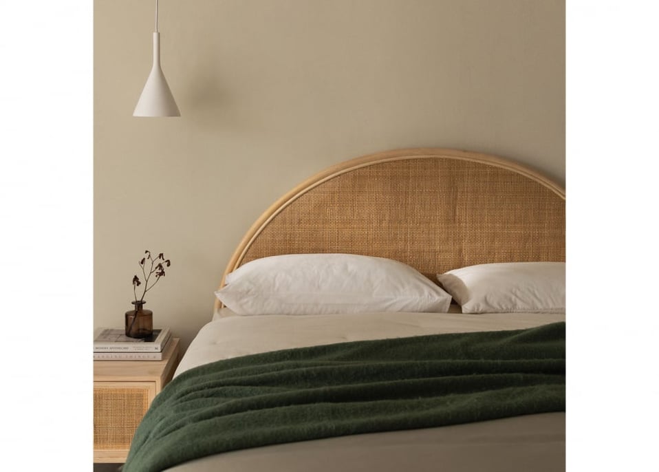 Tête de lit 150cm en rotin marron naturel Yivisc