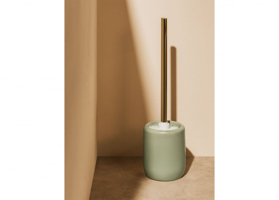 Brosse WC Céramique et Acier Pierk - Vert Olive