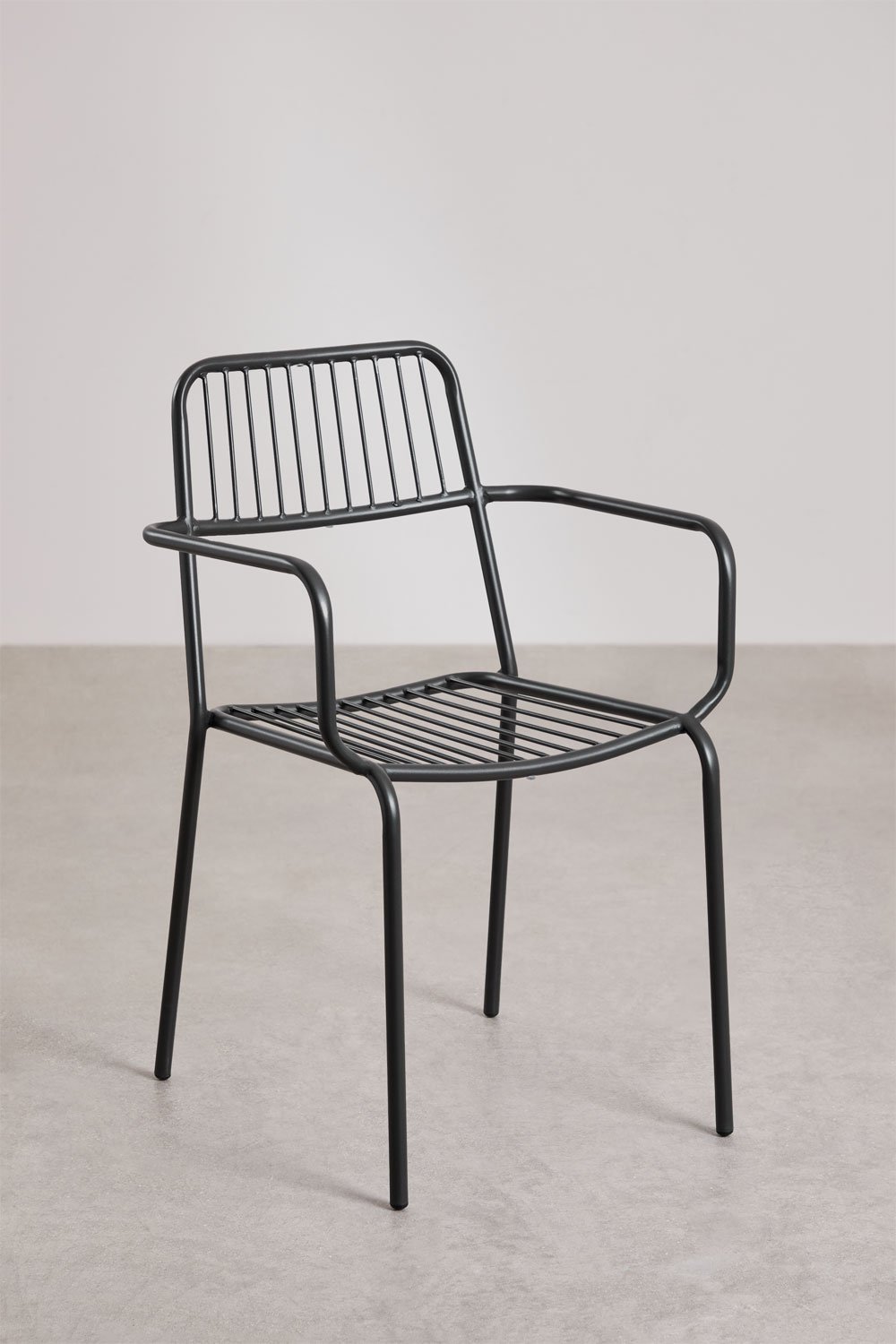 Pack de 2 chaises de jardin empilables avec accoudoirs Elton, image de la galerie 1