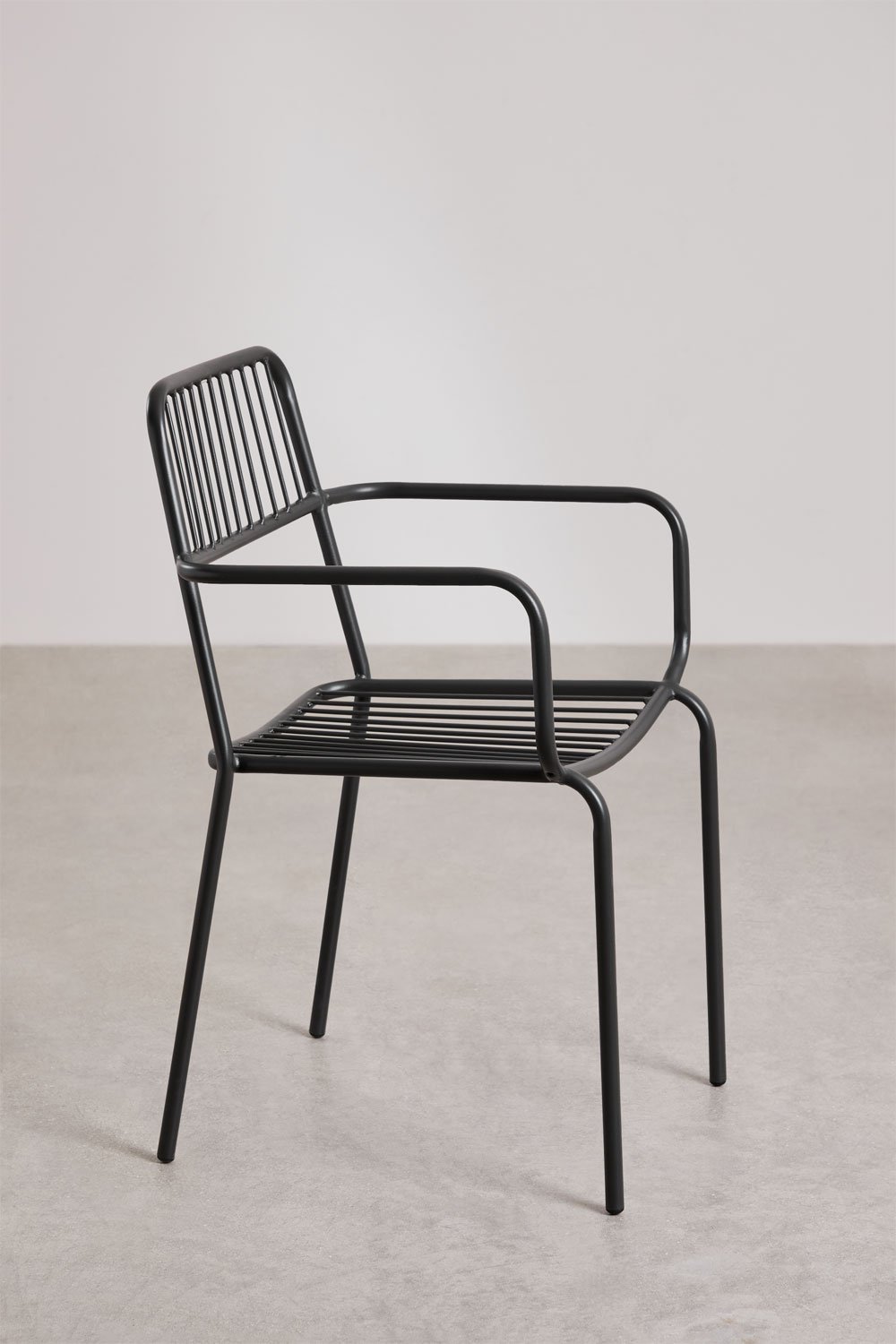 Pack de 2 chaises de jardin empilables avec accoudoirs Elton, image de la galerie 2