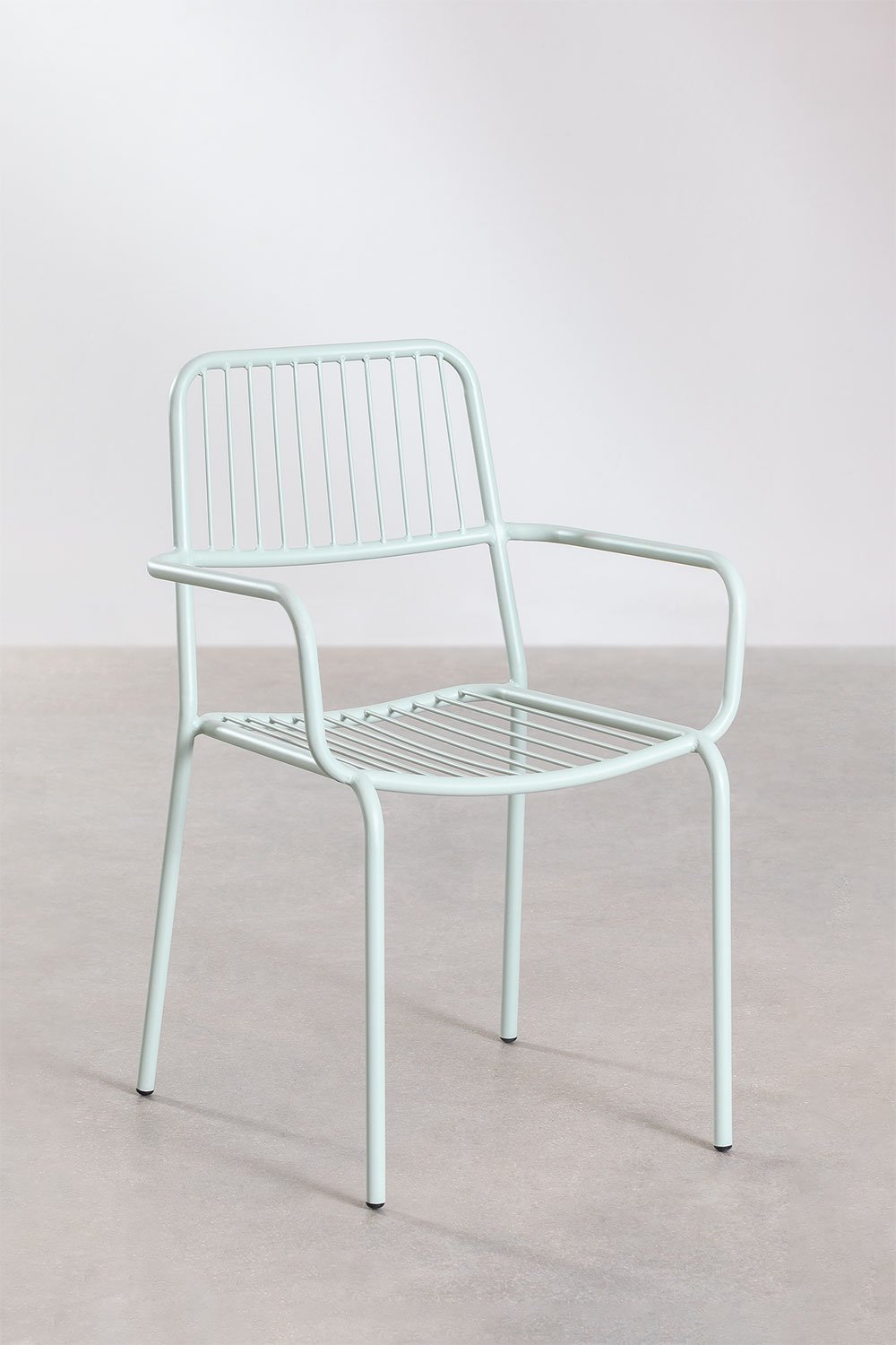 Pack de 2 chaises de salle à manger empilables avec accoudoirs Elton, image de la galerie 1