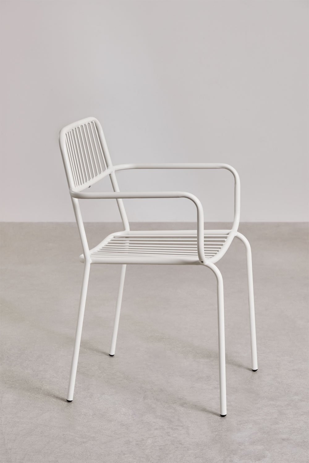 Pack de 2 chaises de salle à manger empilables avec accoudoirs Elton, image de la galerie 2