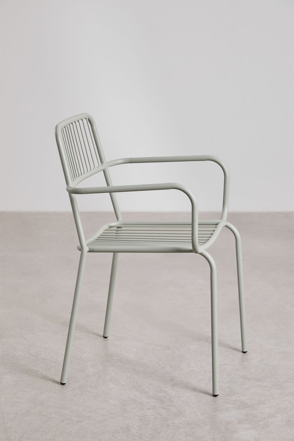 Lot de 4 chaises de salle à manger empilables Elton avec accoudoirs, image de la galerie 2