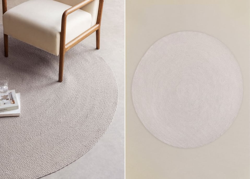 Tapis rond en polypropylène (Ø200 cm) Lisandra - Gris Clair