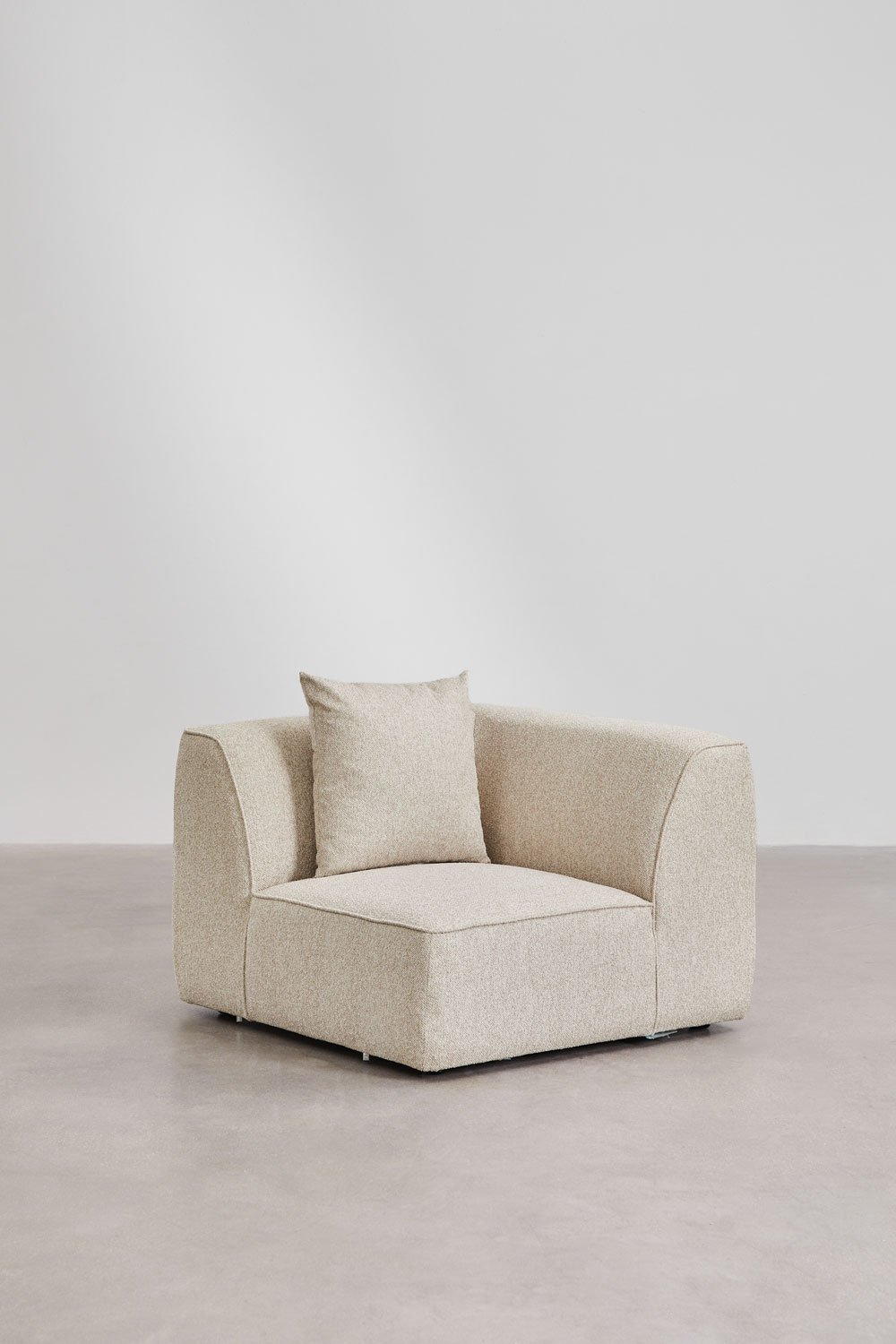 Canapé d'angle modulaire Cardea 2 pièces avec méridienne droite rembourrée, image de la galerie 5