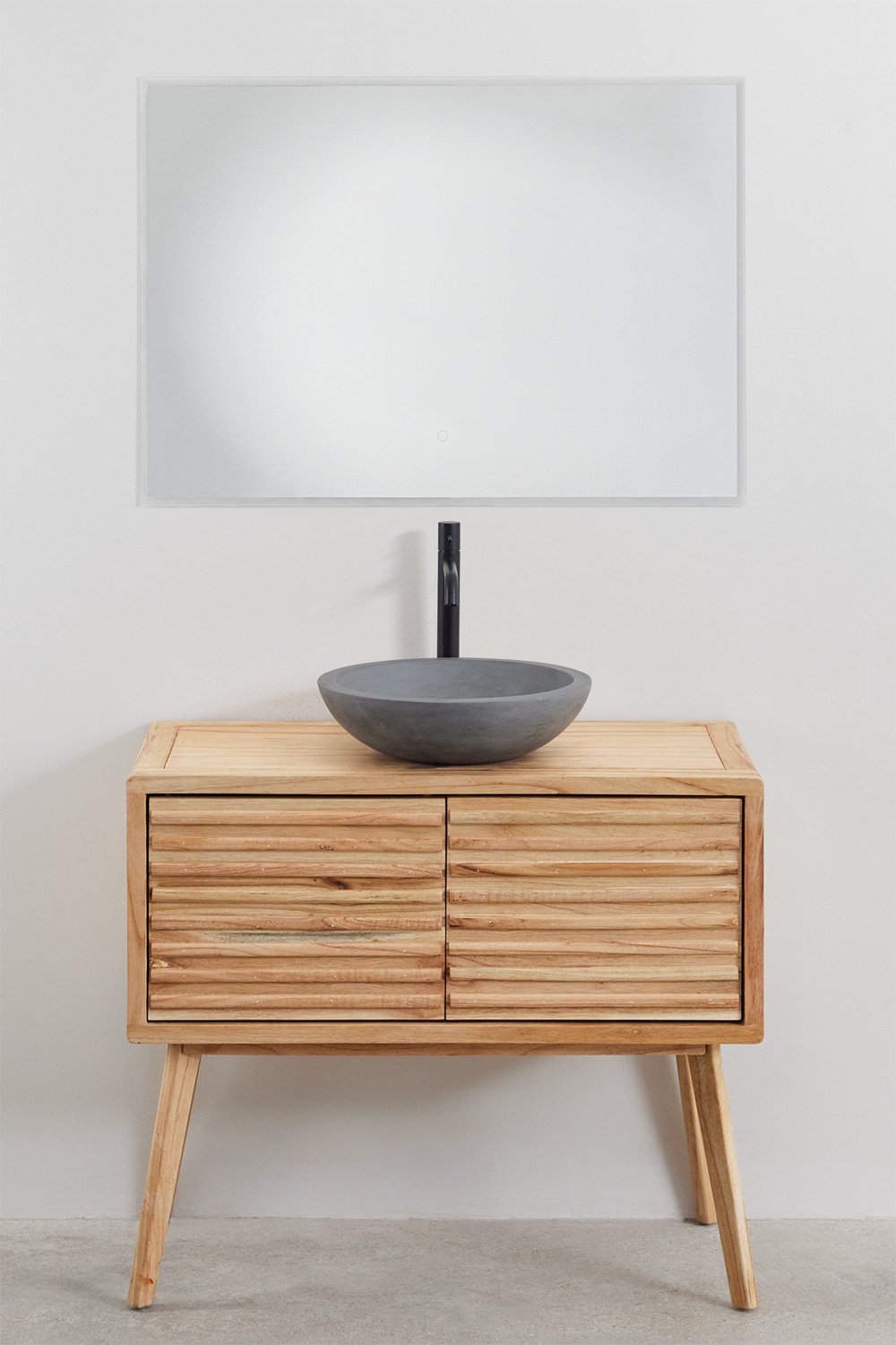 Ensemble meuble de salle de bain 90x45 cm en bois Deleyna, image de la galerie 2