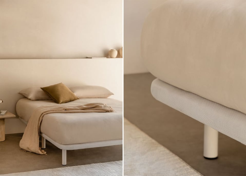Sommier tapissé 3D pour matelas 160x200cm Fomben