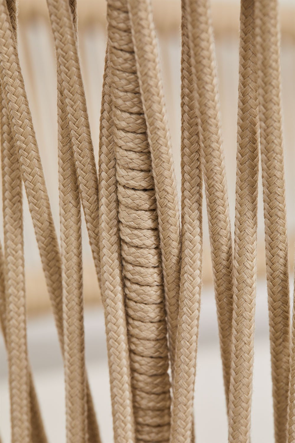 Pack de 4 chaises de jardin en fer et corde tressée Calipso, image de la galerie 7