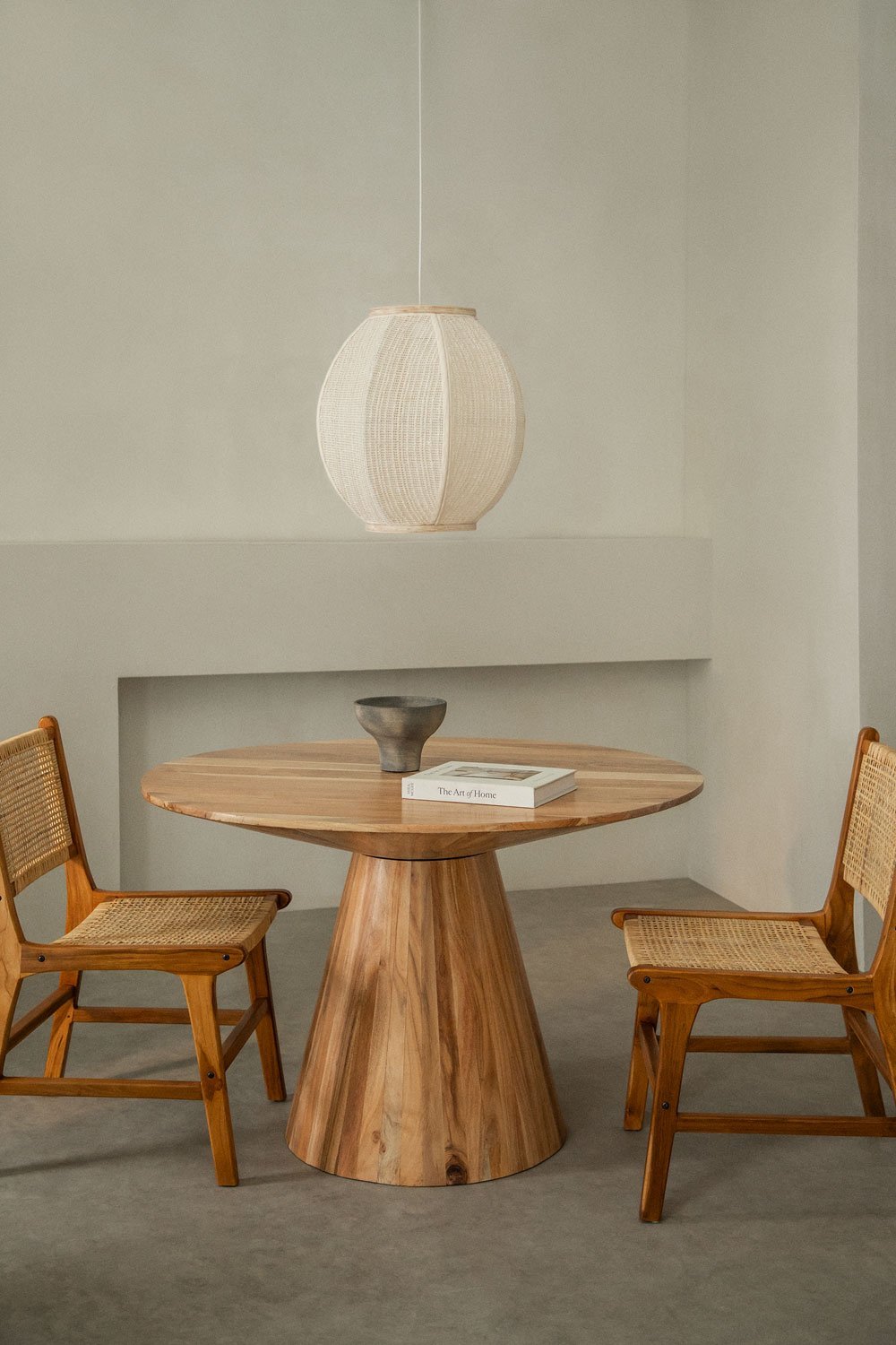 Table à manger ronde en bois d'acacia Weymar, image de la galerie 1