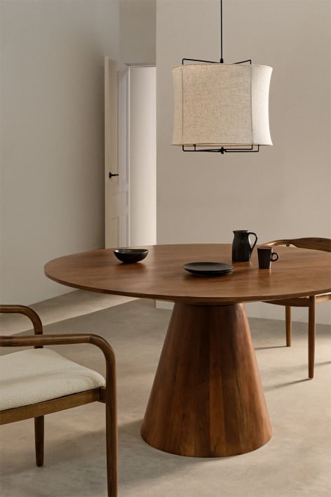 Table à manger ronde en manguier Weymar