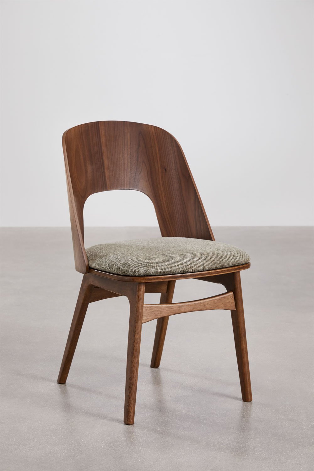Chaise de salle à manger en bois et rembourrée Juna, image de la galerie 3