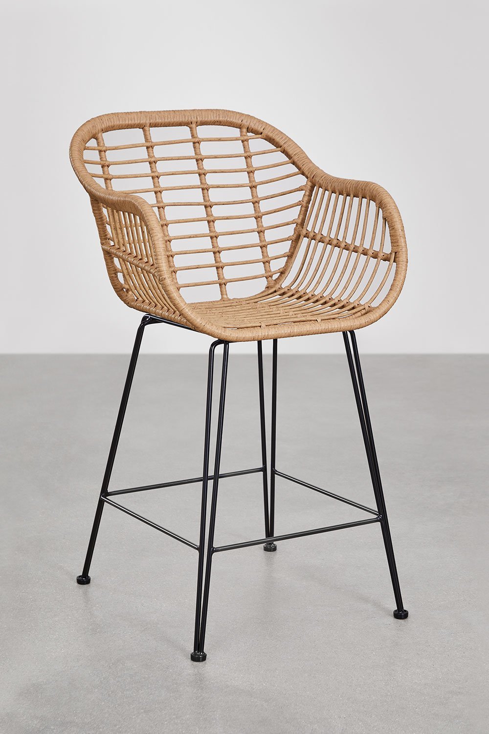 Tabouret de jardin haut en osier synthétique Zole, image de la galerie 1