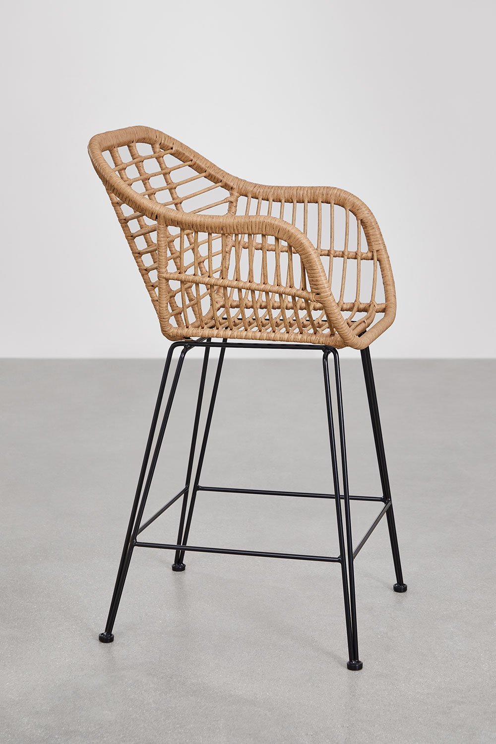 Tabouret de jardin haut en osier synthétique Zole, image de la galerie 2