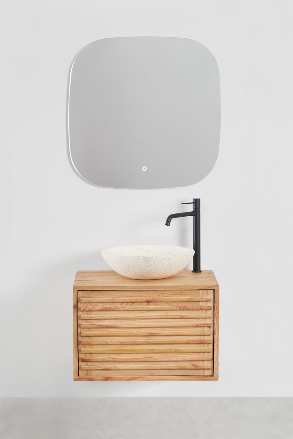 Ensemble de meuble de salle de bain suspendu en bois Deleyna, image de la galerie 2