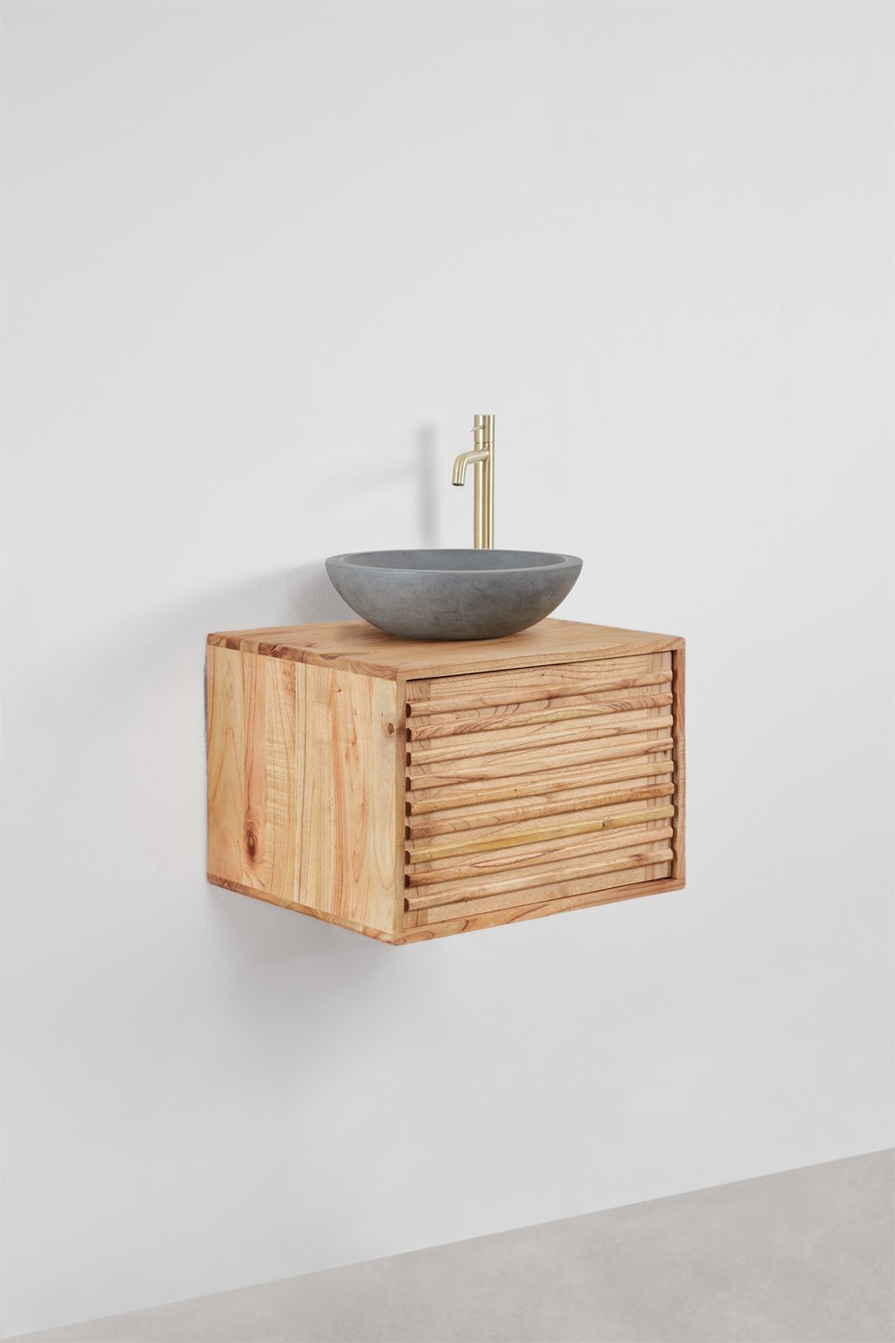 Ensemble de meuble de salle de bain suspendu en bois Deleyna, image de la galerie 3