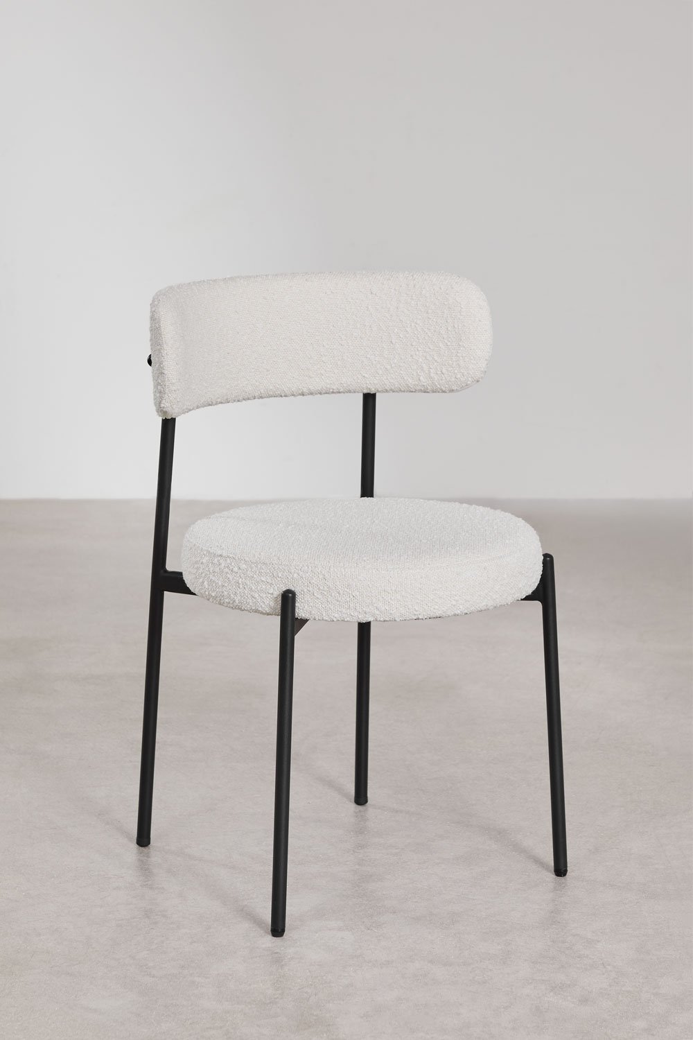 Pack de 2 chaises de salle à manger en tissu bouclé Anisa, image de la galerie 1