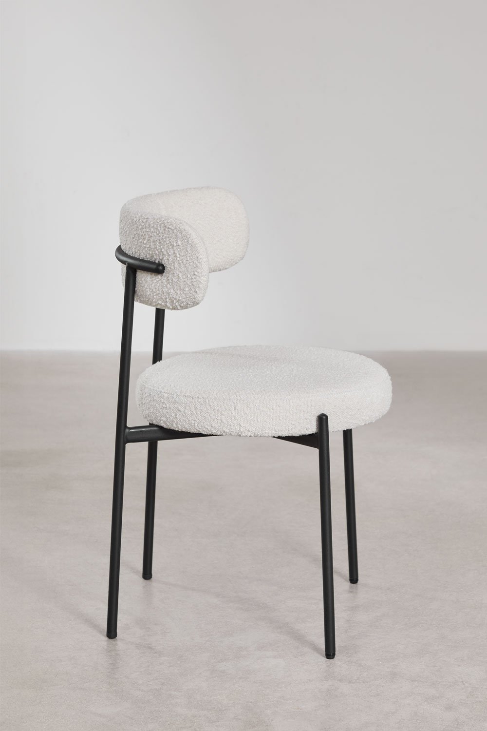 Pack de 2 chaises de salle à manger en tissu bouclé Anisa, image de la galerie 2