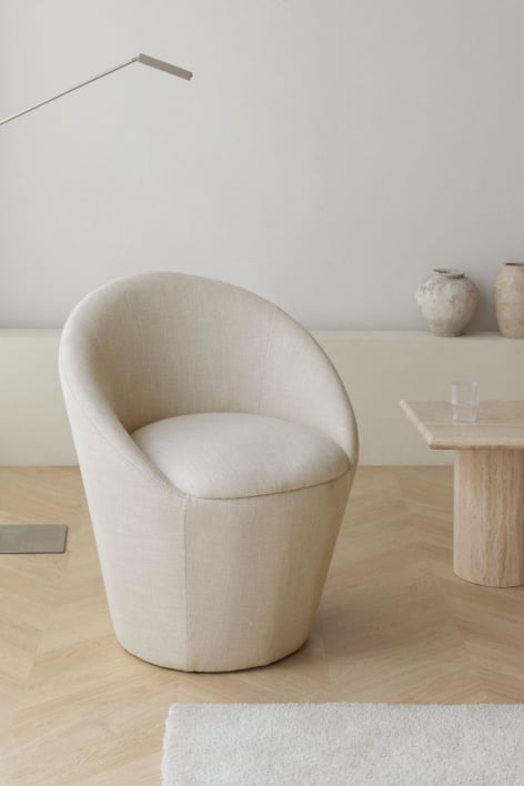 Fauteuil Léandro - Tissu Gris Clair