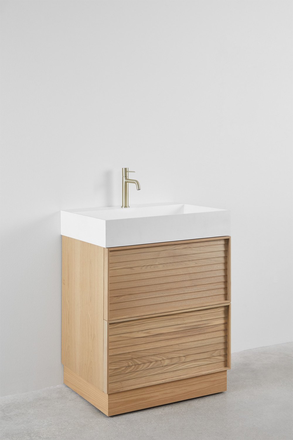 Ensemble meuble de salle de bain en bois Jolene avec lavabo intégré, image de la galerie 4