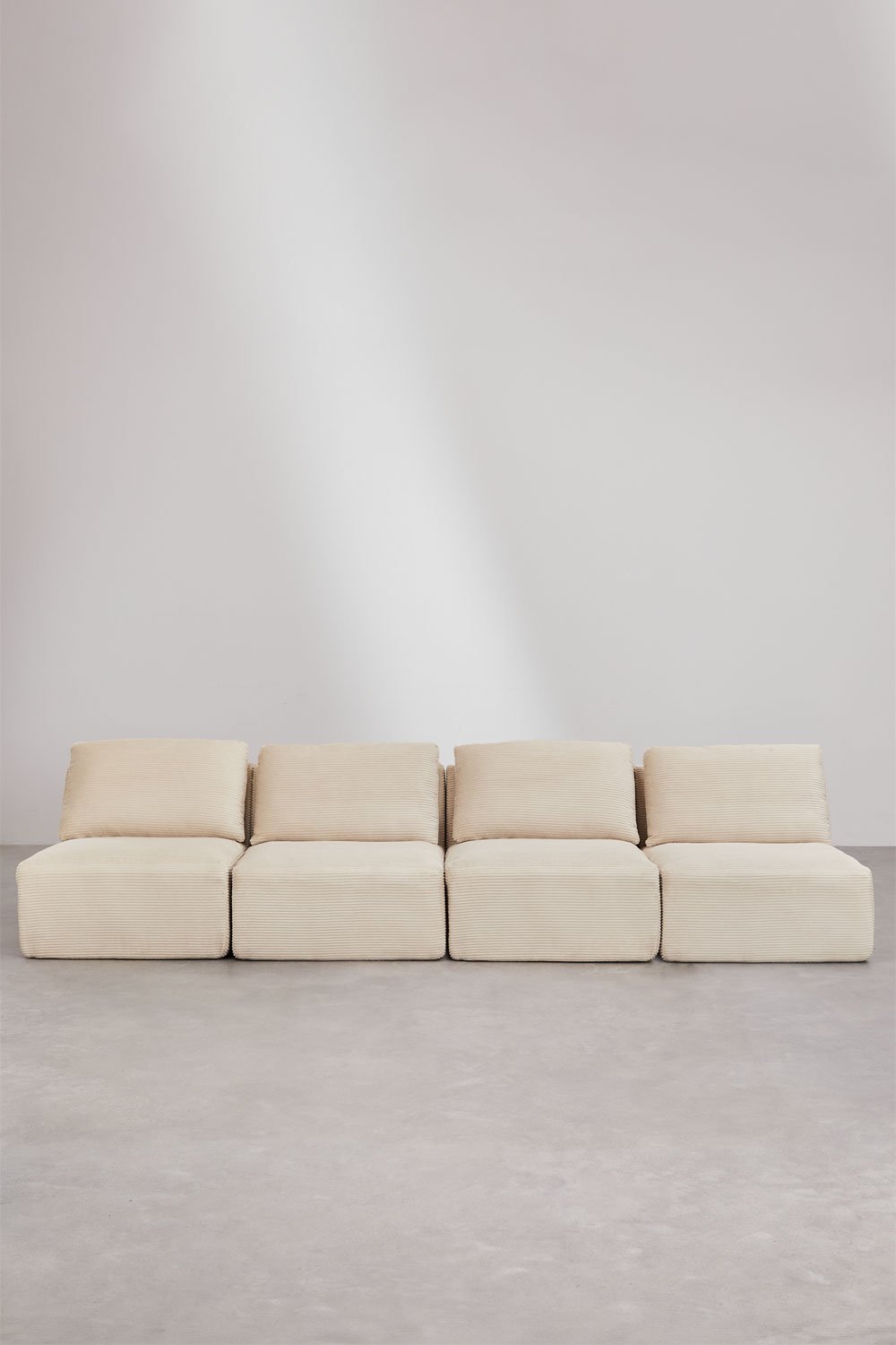 Canapé modulaire 4 pièces en velours côtelé emballé sous vide Temple, image de la galerie 4