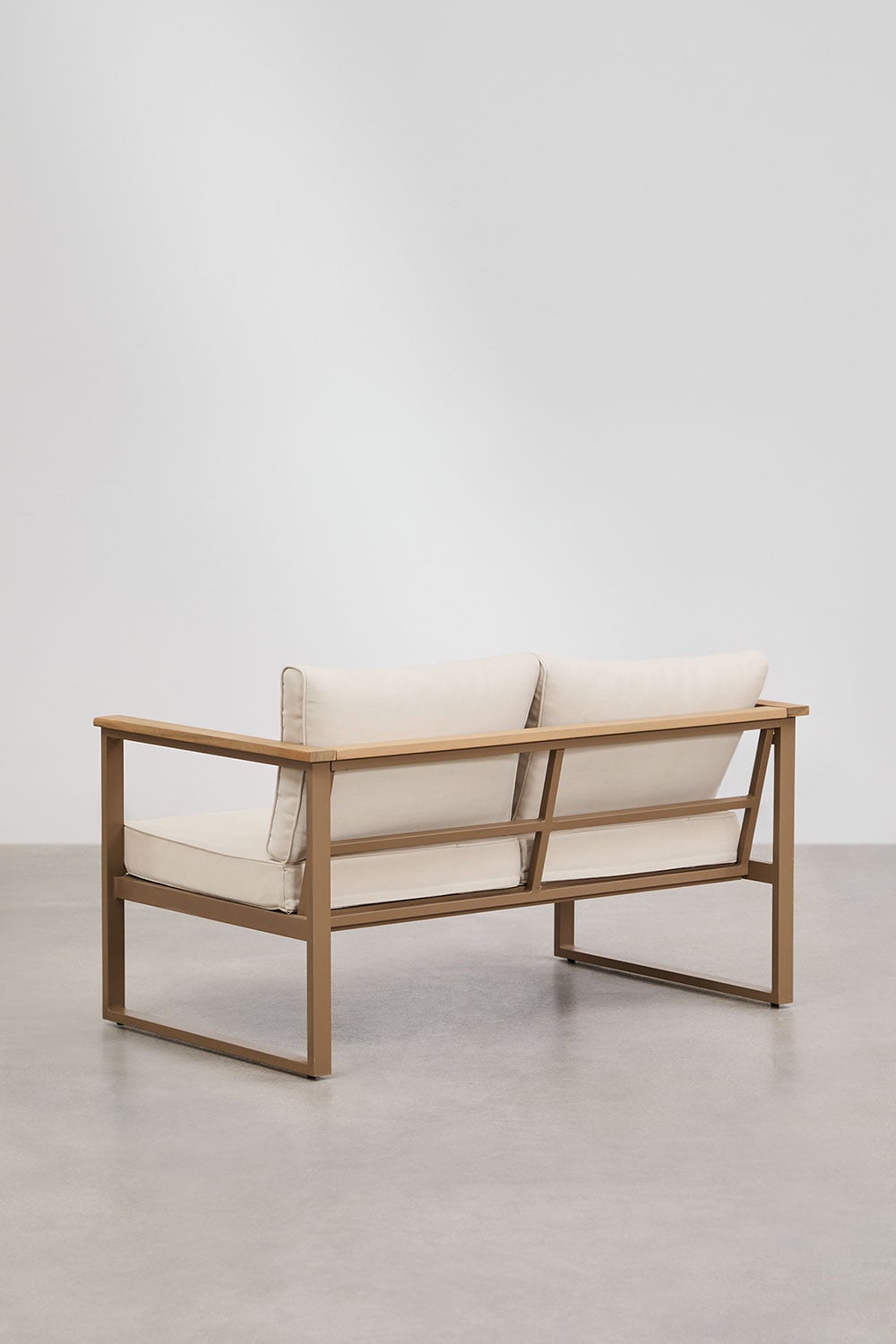 Ensemble de jardin avec canapé 2 places et table basse en aluminium 110x55cm Lipov, image de la galerie 4