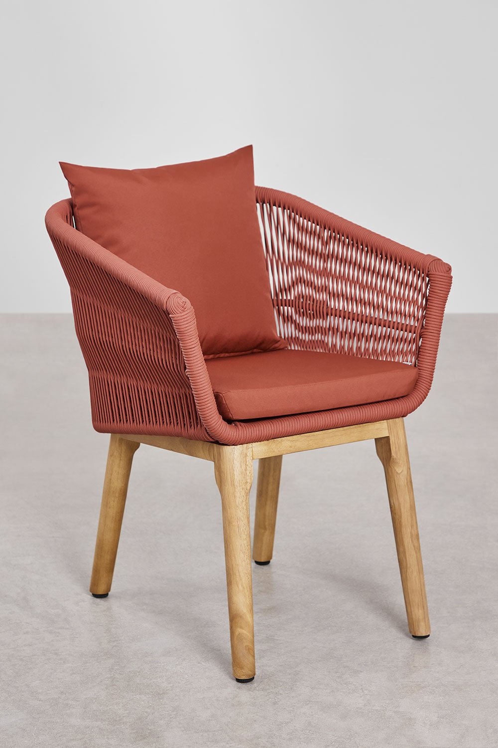 Pack de 2 chaises de salle à manger en bois d'acacia et corde tressée Barker, image de la galerie 2