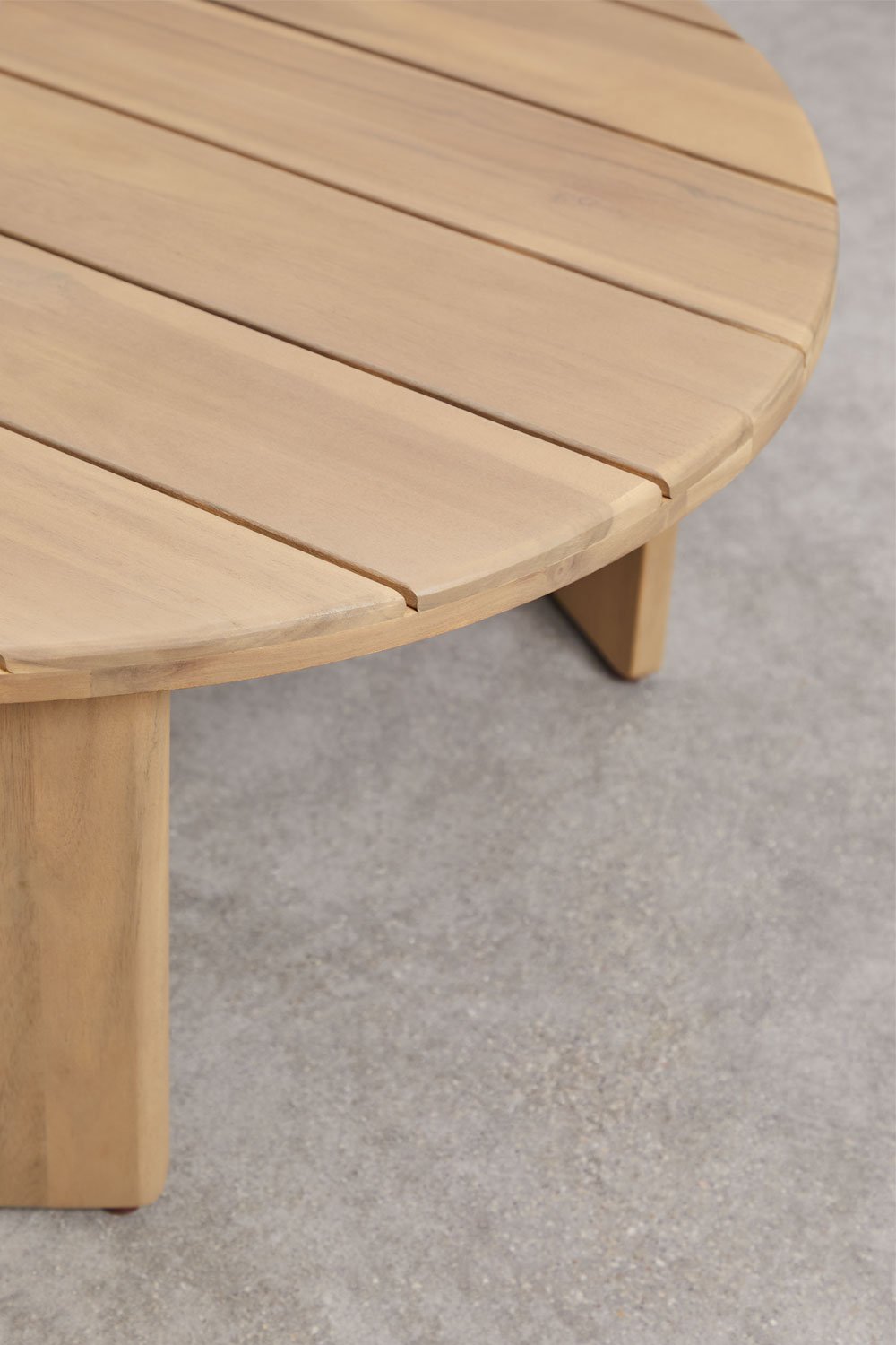 Table basse ovale 100x80 cm pour jardin en bois d'acacia Uleno, image de la galerie 2