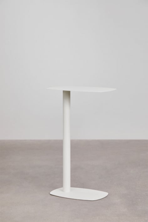 Table d'appoint de jardin rectangulaire en fer Odelia, 40x25 cm - Blanc Gardenia