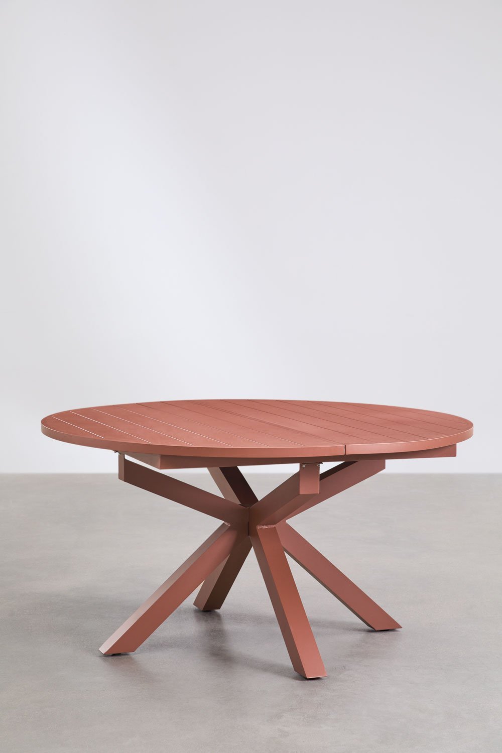 Table à manger ronde extensible 145-200x145 cm en aluminium Barces, image de la galerie 1