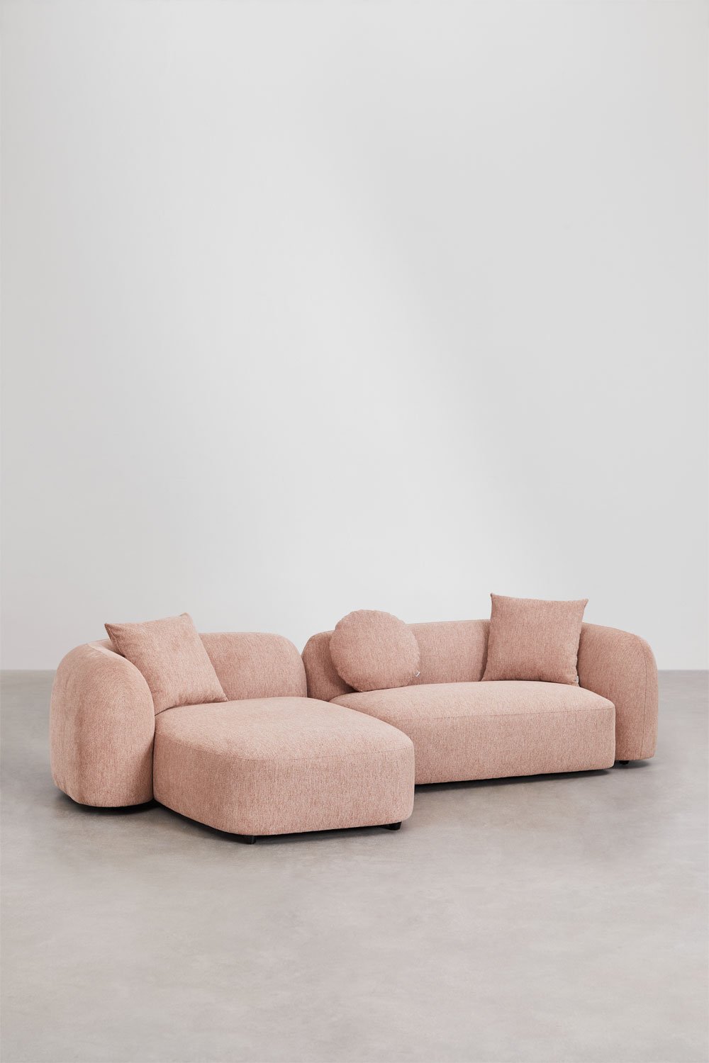 Canapé modulaire avec méridienne gauche en 2 pièces en chenille Coco, image de la galerie 3