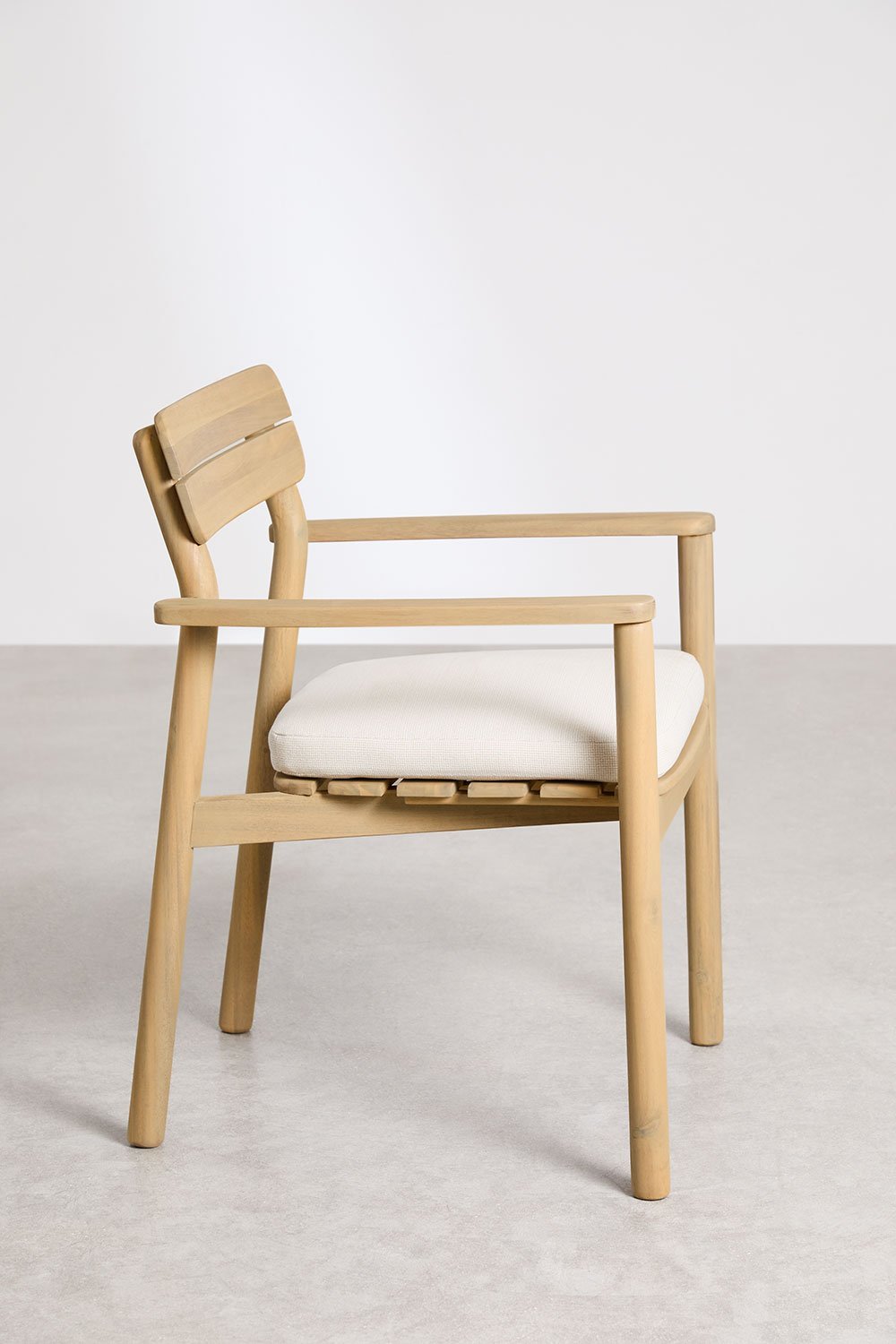 Pack de 4 chaises de salle à manger Saira en bois d'acacia avec accoudoirs , image de la galerie 2