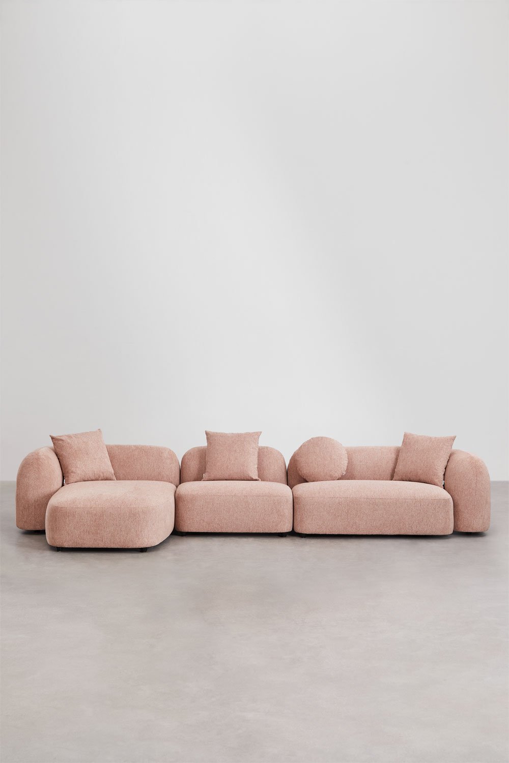 Canapé méridienne gauche modulable 3 pièces en chenille Coco, image de la galerie 3