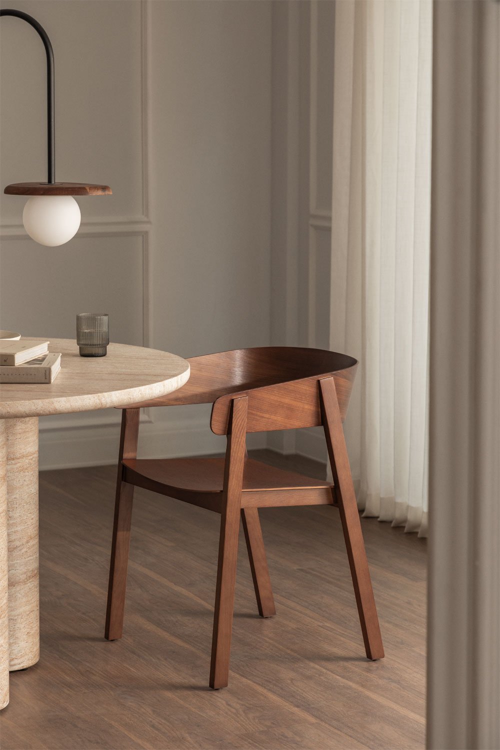 Pack de 2 chaises de salle à manger avec accoudoirs en bois de chêne Olsen, image de la galerie 1