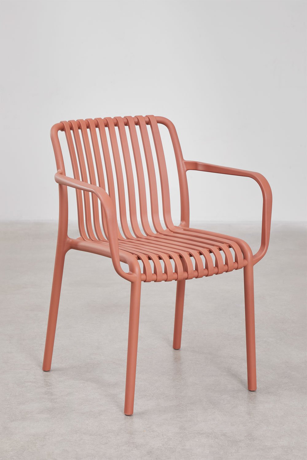 Pack de 4 chaises de jardin avec accoudoirs en polypropylène Wendell, image de la galerie 4
