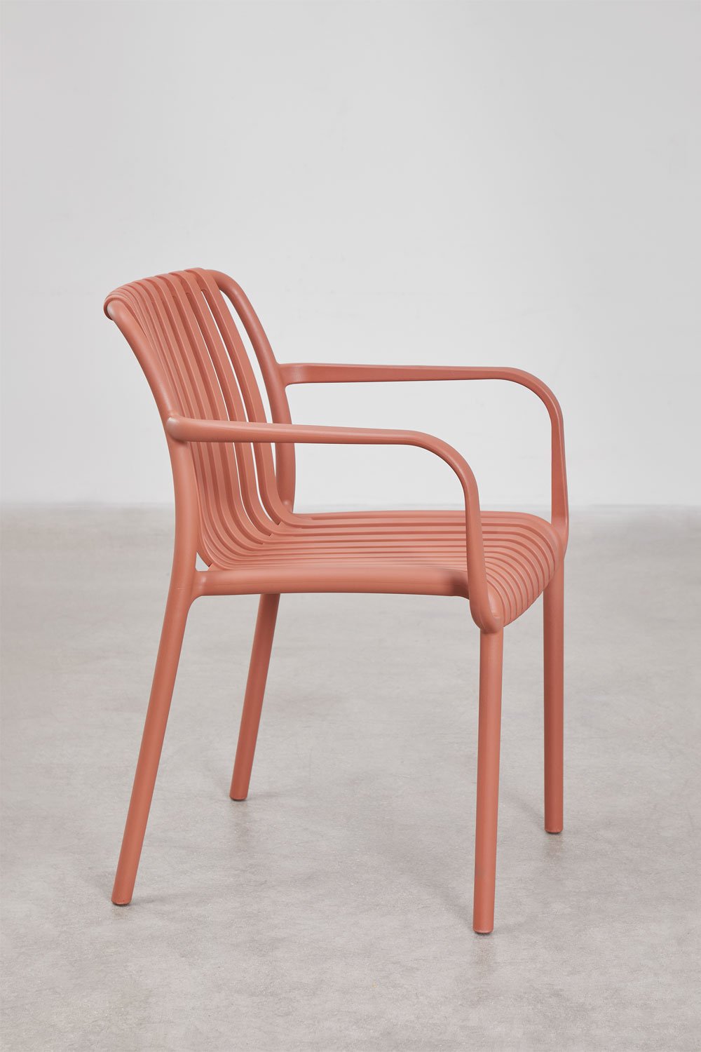 Pack de 4 chaises de jardin avec accoudoirs en polypropylène Wendell, image de la galerie 5