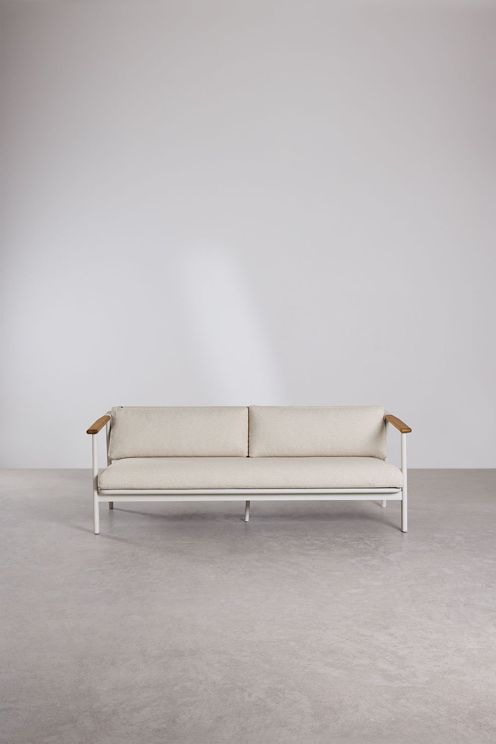 Canapé de jardin 3 places Yervin en aluminium et tissu bouclé, image de la galerie 6