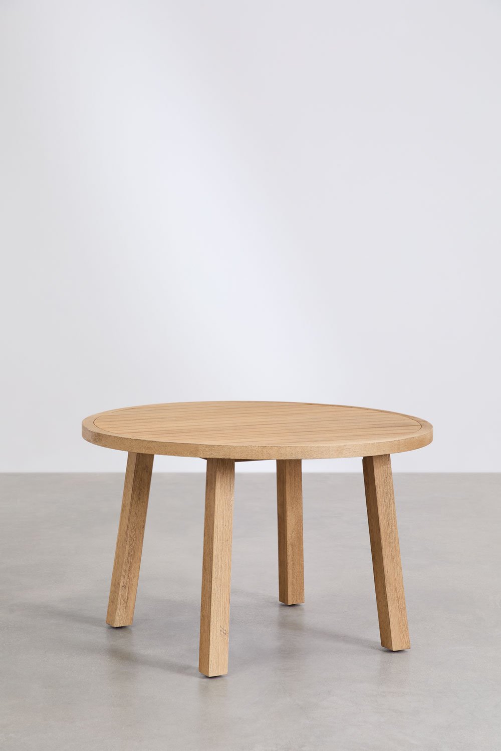 Table de jardin ronde Ø120 cm en bois d'acacia Dubai, image de la galerie 2