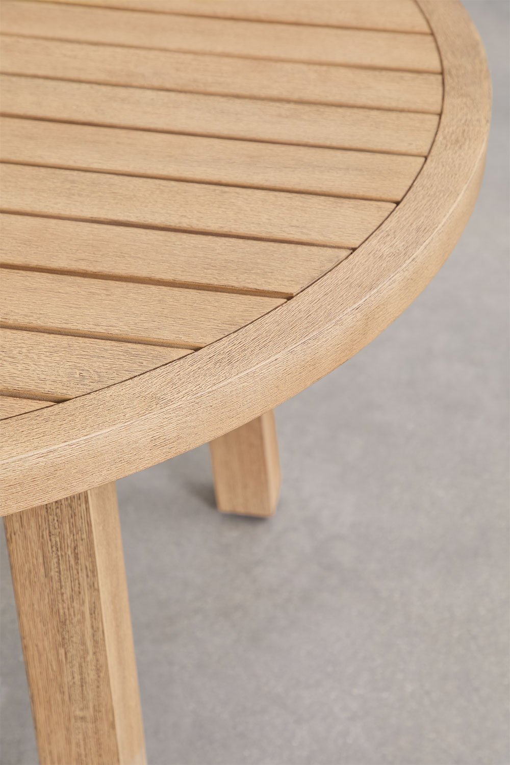 Table à manger ronde Ø120 cm en bois d'acacia Dubai, image de la galerie 2